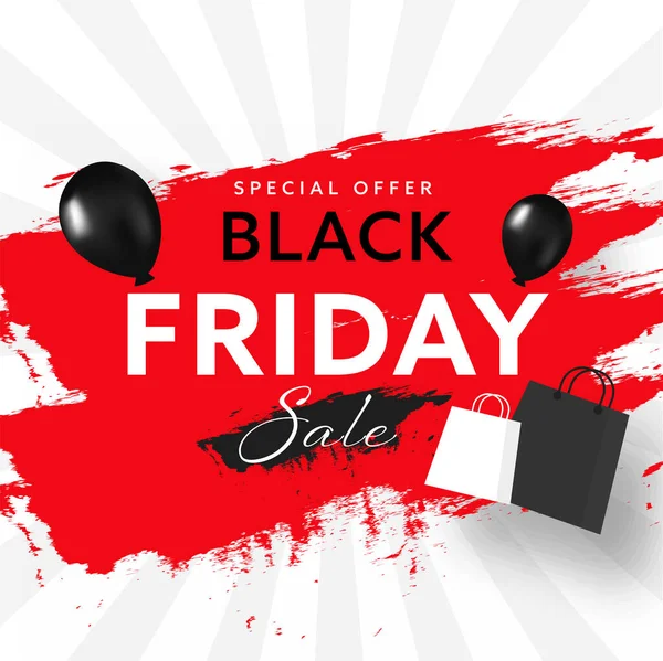 Black Friday Sale Texto Com Balões Realistas Sacos Compras Efeito —  Vetores de Stock