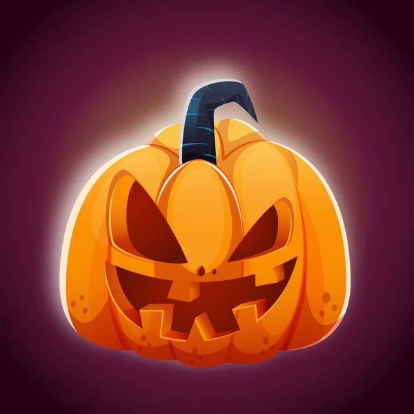 Jack Lantern Ilustrace Fialovém Pozadí — Stockový vektor