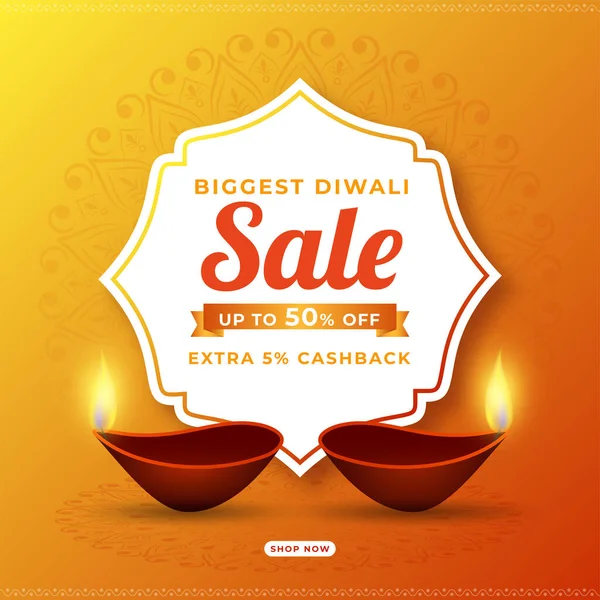Έως Extra Cashback Για Diwali Μεγαλύτερη Πώληση Σχεδιασμός Αφίσα Lit — Διανυσματικό Αρχείο