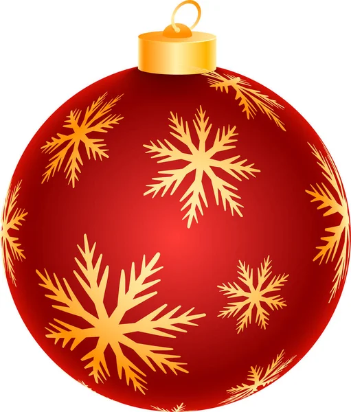 Bauble Element Mit Sternenmuster Rot Und Goldener Farbe — Stockvektor