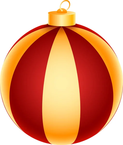 Élément Bauble Rouge Doré Sur Fond Blanc — Image vectorielle