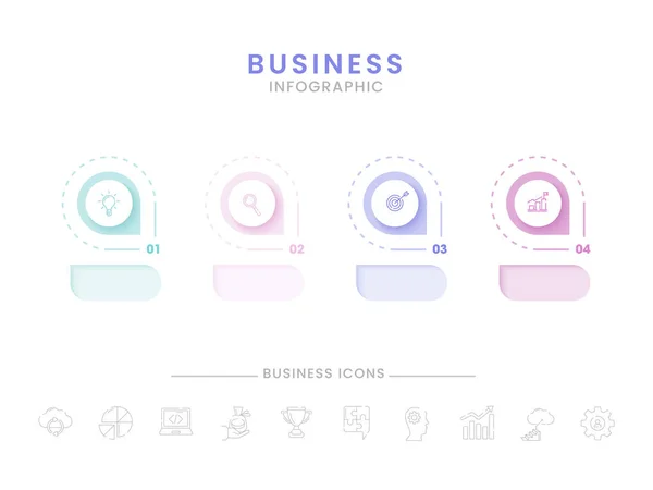 Business Infographic Mall Design Med Fyra Alternativ Vit Bakgrund — Stock vektor