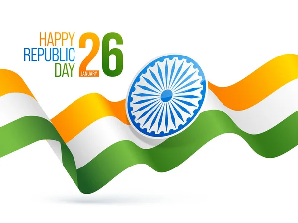 Januar Happy Republic Day Poster Design Mit Ashoka Rad Und — Stockvektor