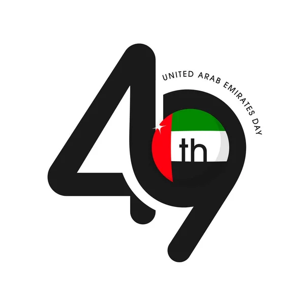 Black 49Th Number National Flag Label Sticker White Background United — Stock Vector