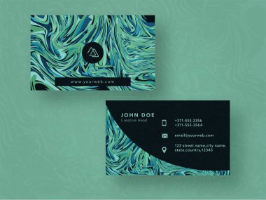 Çift Taraflı Akışkan Sanat veya Akrilik Efektli Modern İş Kartları.