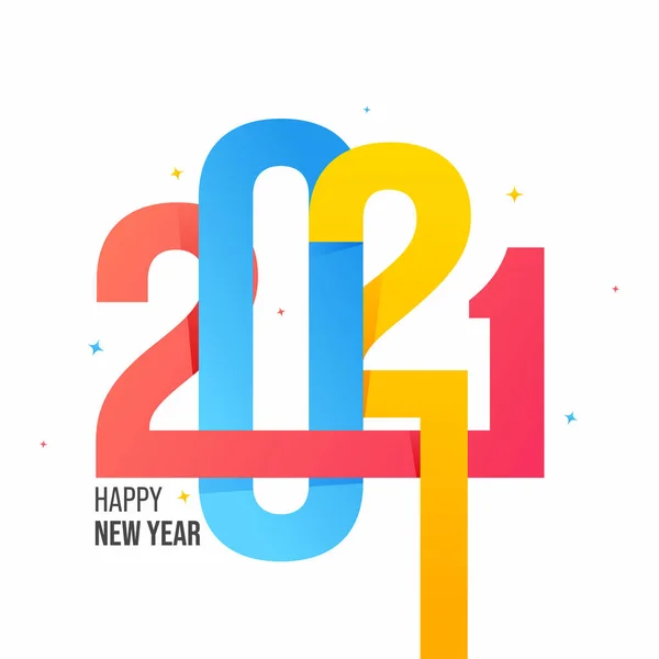 五颜六色的剪纸2021号白色背景欢度新年 — 图库矢量图片