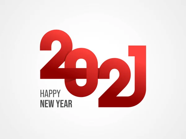 Número Vermelho 2021 Fundo Branco Para Celebração Feliz Ano Novo — Vetor de Stock