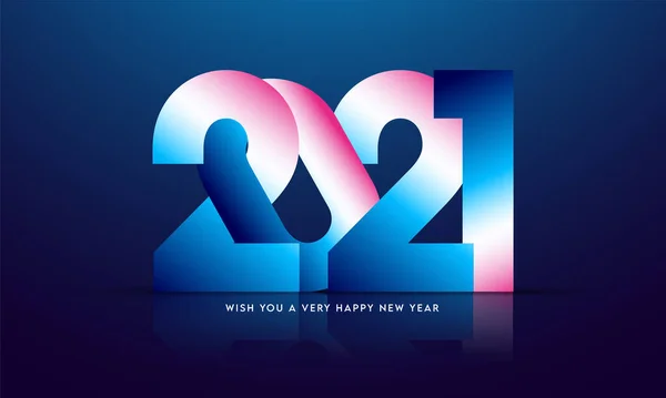 Gradient 2021 Aantal Glanzende Blauwe Achtergrond Voor Een Gelukkig Nieuwjaarsfeest — Stockvector