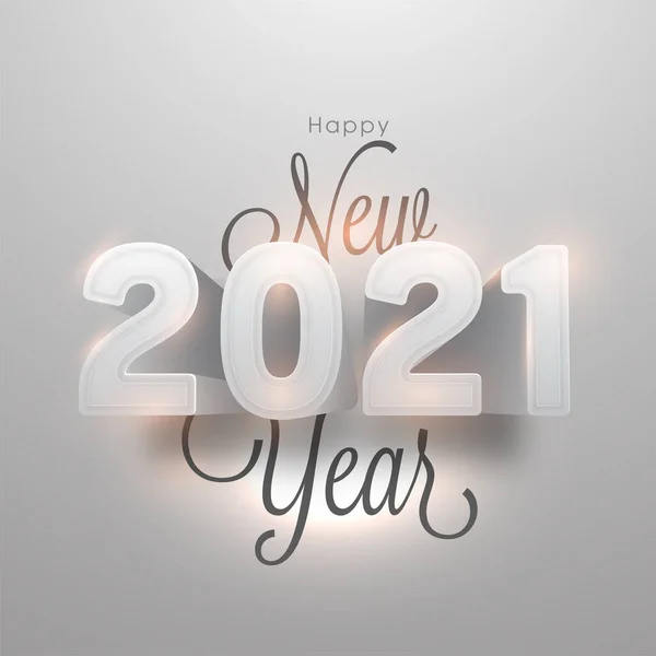 2021 Nummer Grijze Achtergrond Voor Een Gelukkig Nieuwjaarsfeest — Stockvector