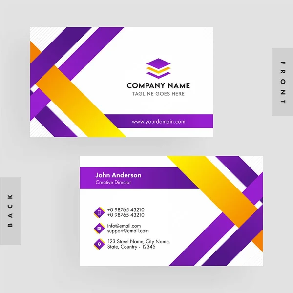 Business Visiting Card Design Μπροστά Και Πίσω Παρουσιάζοντας — Διανυσματικό Αρχείο