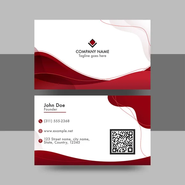 白色和红色双面访问卡的设计 — 图库矢量图片