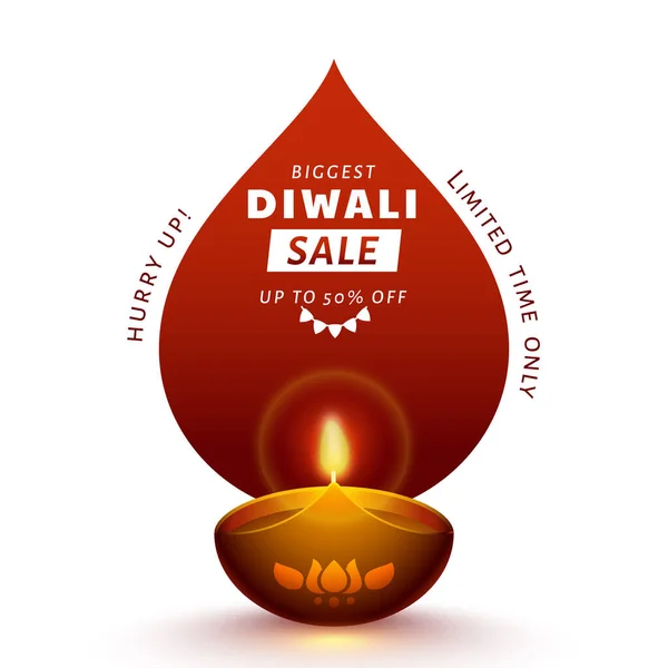 Diwali Μεγαλύτερη Πώληση Αφίσα Σχεδιασμός Έκπτωση Προσφορά Και Lit Oil — Διανυσματικό Αρχείο