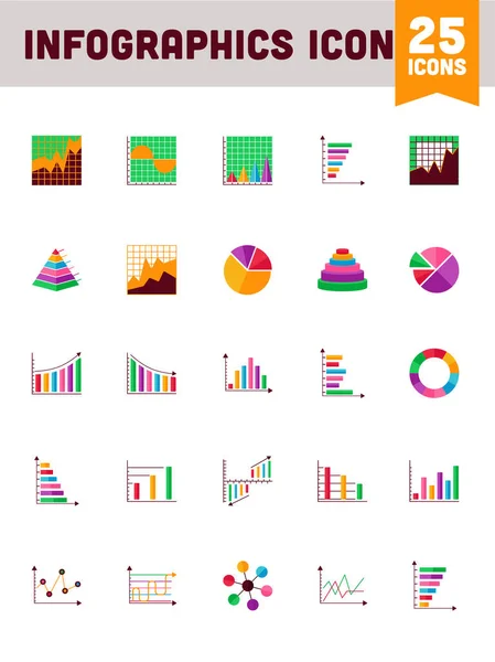 Icono Infografías Coloridas Sobre Fondo Blanco — Archivo Imágenes Vectoriales