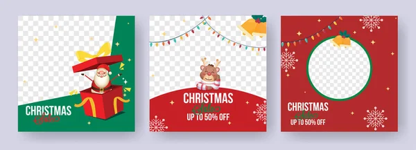 Christmas Sale Poster Design Best Discount Offers Space Image Three — Stock Vector