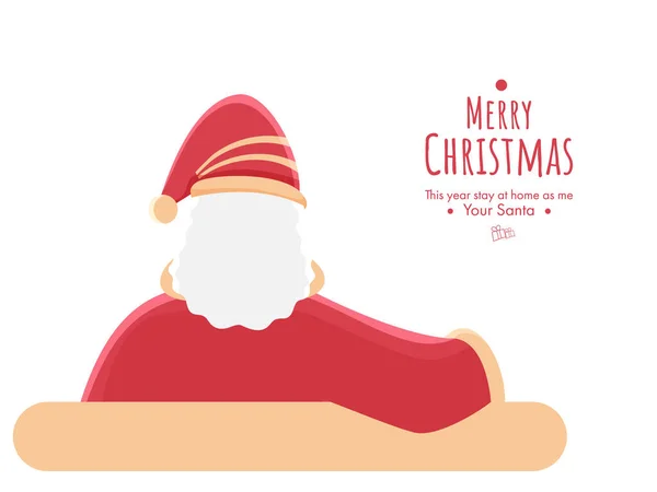 Babbo Natale Messaggio Quest Anno Rimanere Casa Occasione Buon Natale — Vettoriale Stock