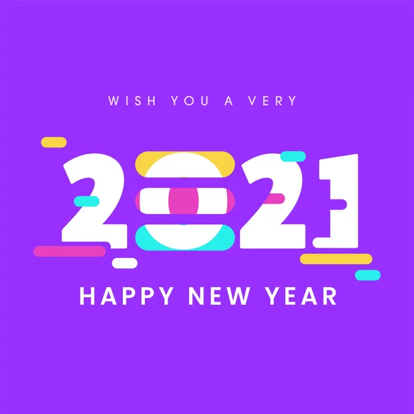 Souhaitez Vous Une Très 2021 Bonne Année Texte Sur Fond — Image vectorielle