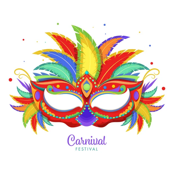 Concepto Del Festival Del Carnaval Con Máscara Colorida Del Partido — Vector de stock