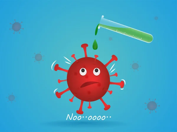 Εμβόλιο Επίθεση Coronavirus Λένε Όχι Μπλε Φόντο — Διανυσματικό Αρχείο