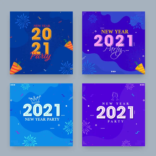2021 การออกแบบโปสเตอร ปาร ใหม ในส วเล อกส าหร บการเฉล มฉลอง — ภาพเวกเตอร์สต็อก