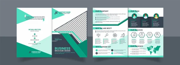 Moderne Corporate Brochure Template Ontwerp Voor Achteraanzicht — Stockvector