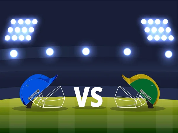 Mitmachen Team Von Cricket Kleidung Helme Auf Stadion Hintergrund — Stockvektor