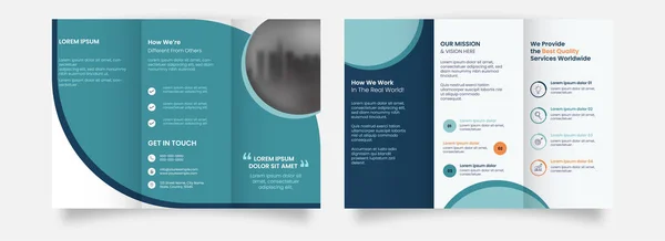 Tri Fold Business Brochure Template Pamphlet Layout Tal White Color — стоковый вектор