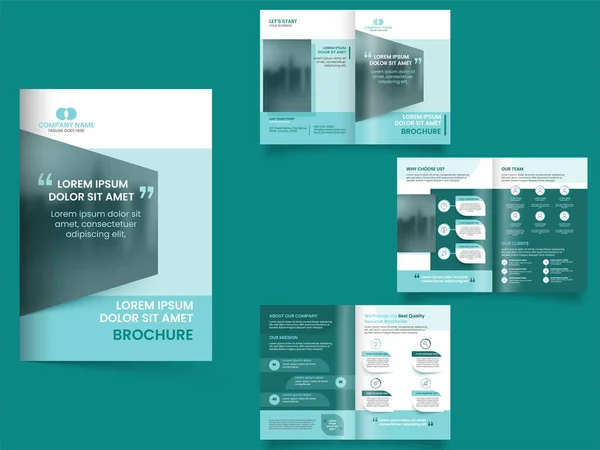 Fold Business Brochure Flyer Layout Front Och Back View — Stock vektor