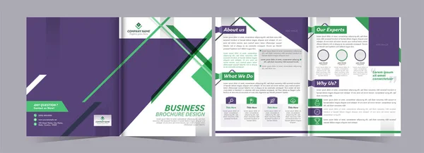 Voor Achteraanzicht Van Fold Business Brochure Template Annual Report Design — Stockvector