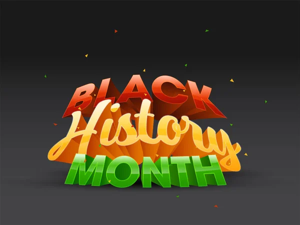 Style Black History Hónap Betűtípus Black Background — Stock Vector