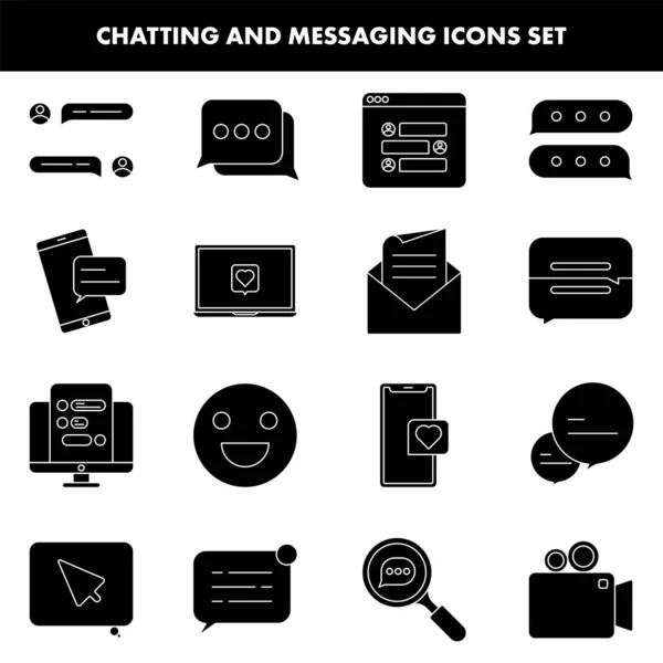 Glyph Stil Chat Und Messaging Symbol Auf Weißem Hintergrund — Stockvektor