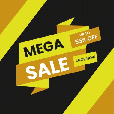 Mega Satış Posteri Tasarımı: Siyah ve Sarı Renkli% 55 indirimli.