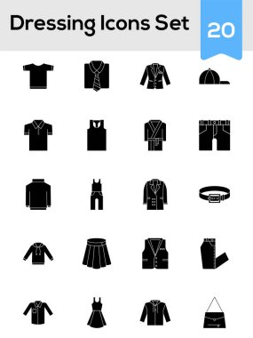 Beyaz Arkaplanda Glyph Giyinme Simgesi Ayarları.