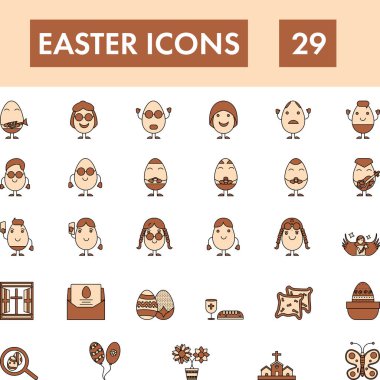 Kahverengi ve Şeftali Renkli Paskalya Simgesi.