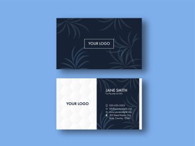 Mavi Arkaplanda Çift Taraflı Mevcut İş Kartı Şablonu.