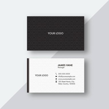 Siyah ve Beyaz Geometrik desenli İş ya da Ziyaret Kartı.