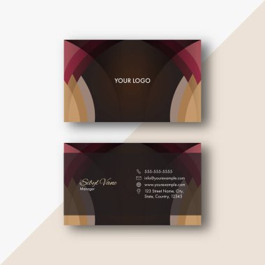 Ön ve arka görünümde soyut iş kartı şablonu düzeni.