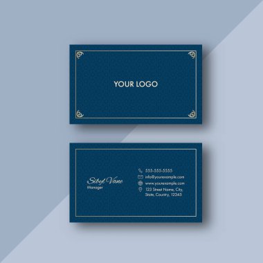 Çiçek ya da mandala desenli basılı iş kartı şablonu Önde ve arkada görünüm.