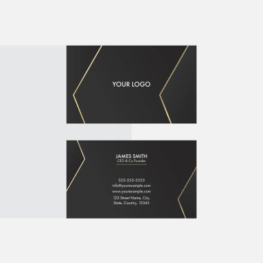 Çift Taraflı Siyah Kart Şablonu Tasarımı.