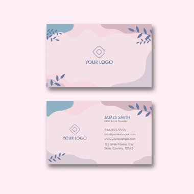 Çift Taraflı Sunumlu Soyut İş Kartı Şablonu Tasarımı.