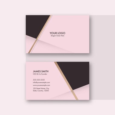 Modern İş Kartı Şablonu Öndeki ve Arkaplan Görünümü.