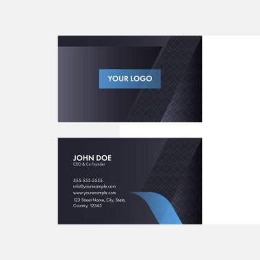Ön ve arka görünümde soyut iş kartı şablonu tasarımı.