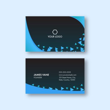 Ön ve arka görünümde soyut iş kartı şablonu düzeni.