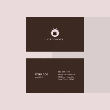 Düzenlenebilir İş Kartı veya Yatay Şablon Tasarımı Kahverengi Renkli.