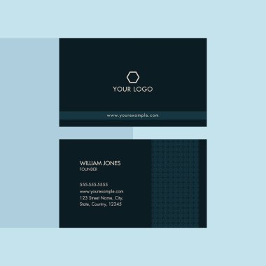 Teal Green İşletme veya Öndeki ve Arkaplan Görünümü Ziyaret Kartı.