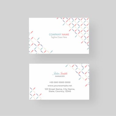 Ön ve arka görünümde soyut iş kartı şablonu düzeni.