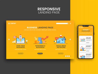 İş Konsepti için Akıllı Telefon İniş Sayfası Tasarımı.