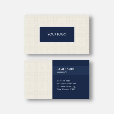 Öndeki ve arkadaki Düzenlenebilir Yatay İş Kartı Şablonu.