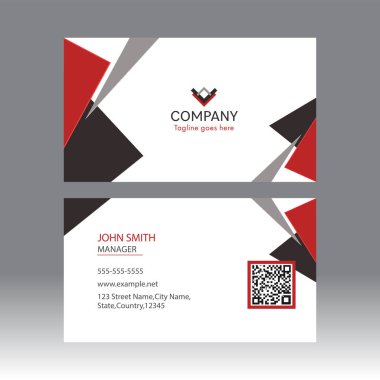 Gri arkaplanda çift taraflı iş ya da ziyaret kartı.