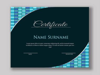 Şirket için Modern Sertifika veya Diploma Şablonu Düzeni.