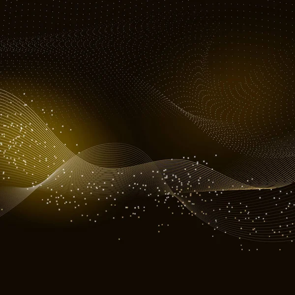 Аннотация Wavy Lines Background Stars — стоковый вектор